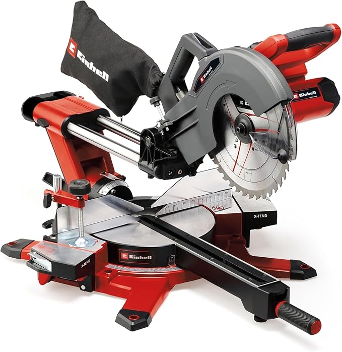 Einhell ‌Tronzadora-ingletadora con batería TE-SM 36/10 L Li-Solo Power X-Change (36V, hoja de sierra 254 mm, 3800 rpm, función de tracción suave, láser de línea de corte, sin batería)